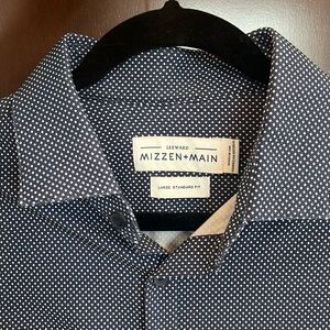 Mizzen+Main Leeward Dress Shirt Navy Polka